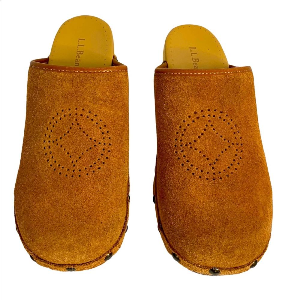 L.L. Bean Suede Clogs Mules Women’s 7.5 Suede Perforated Design
